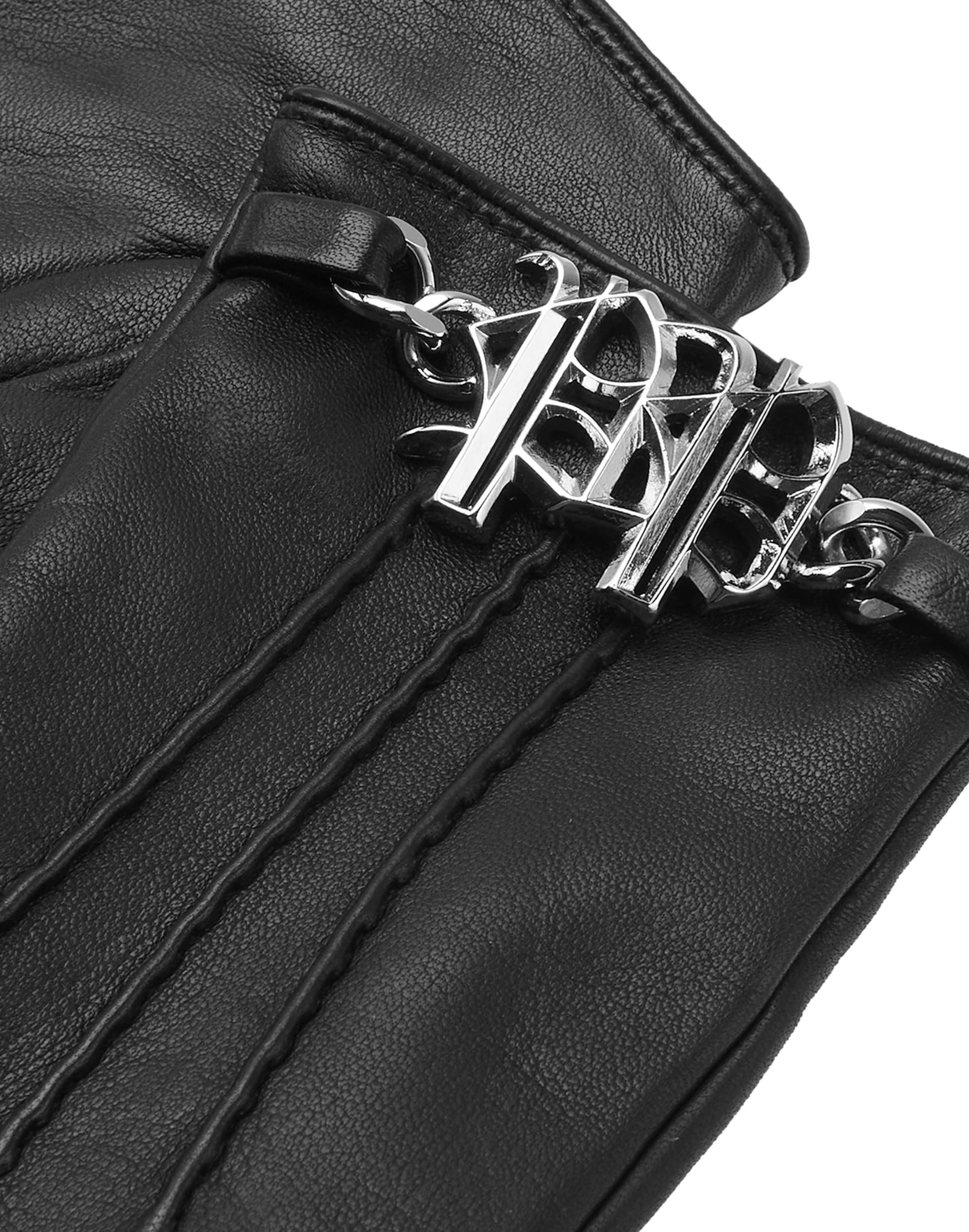 Philipp Plein - Luvas com dedos 'Gothic' em preto