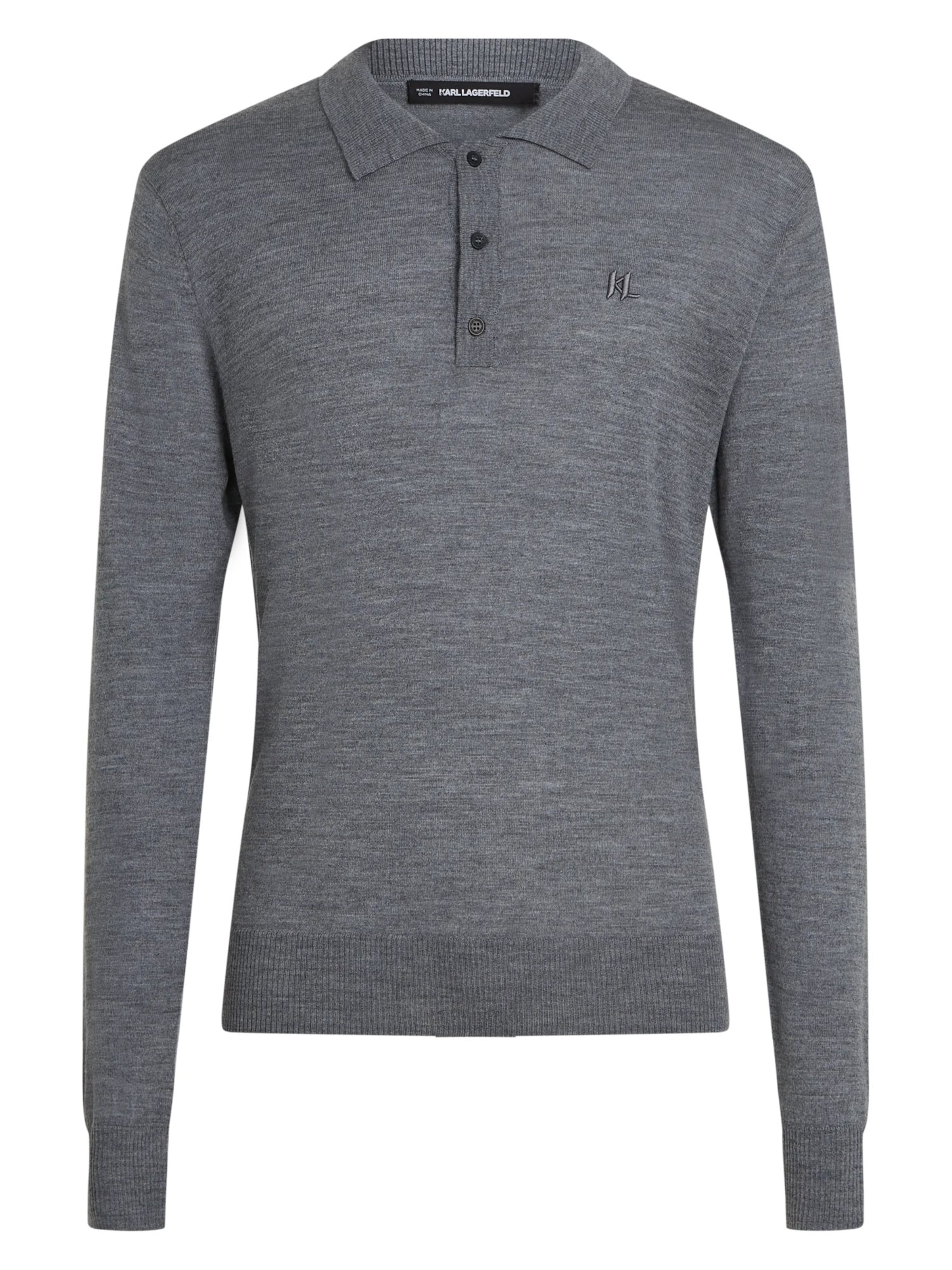 Pull-over Karl Lagerfeld en gris : devant