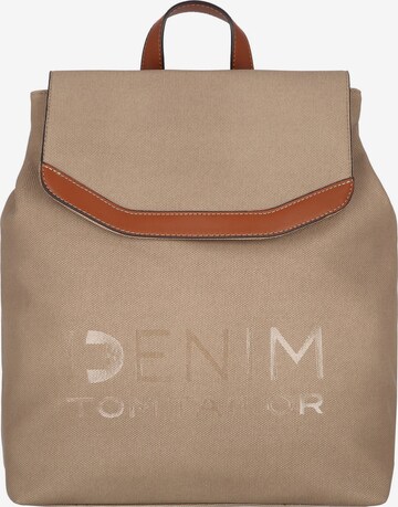 TOM TAILOR DENIM Backpack in Beige: front