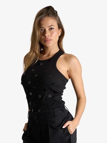 Jijil Tanktops in Schwarz: Vorderseite