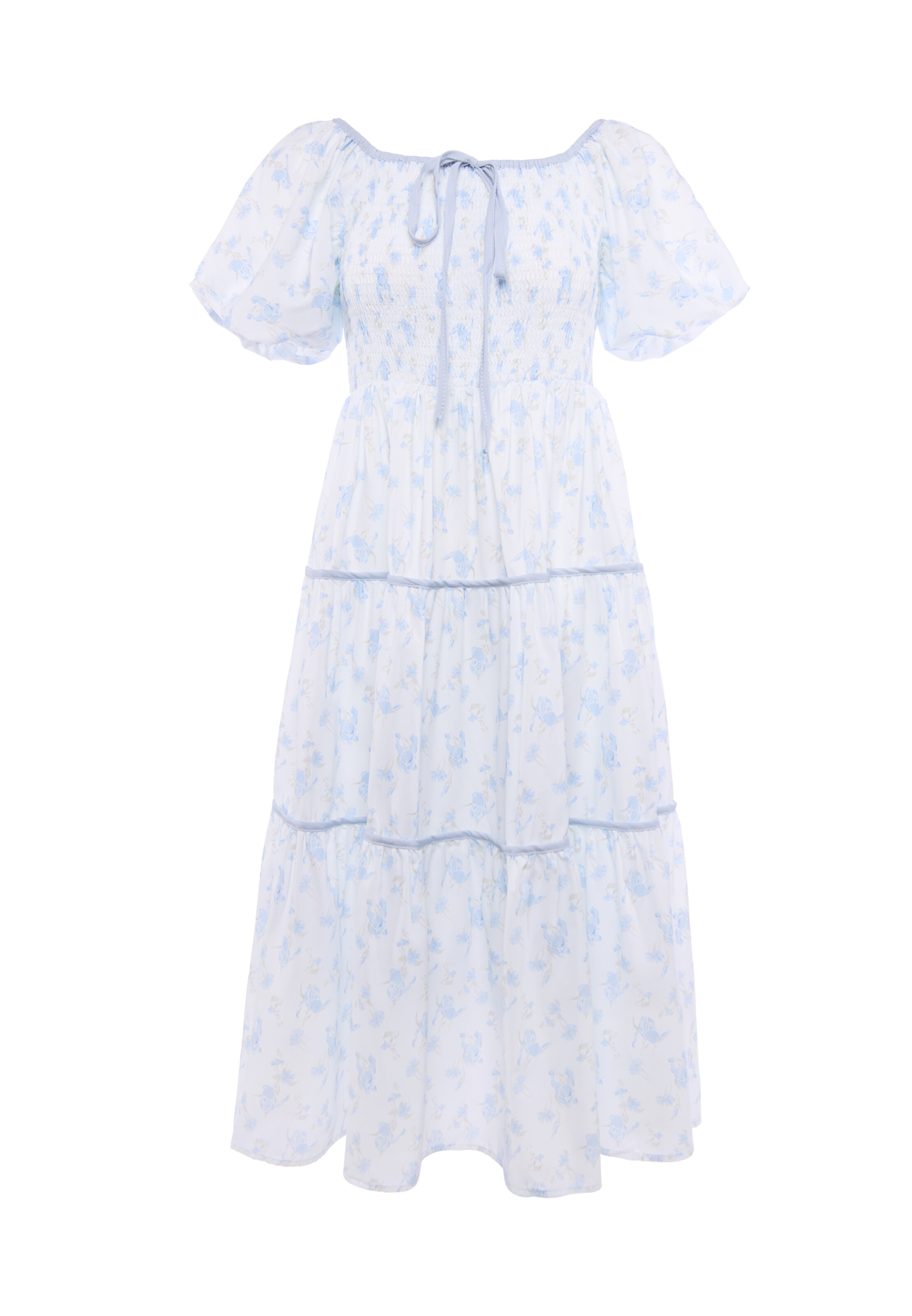 Robe Usha en bleu : devant
