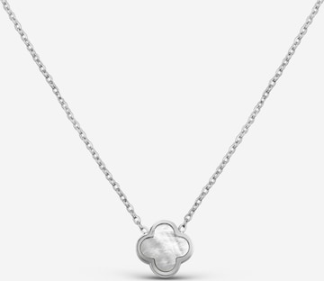 Pure Schmuck Kette 'Clover Perlmutt' in Silber: Vorderseite