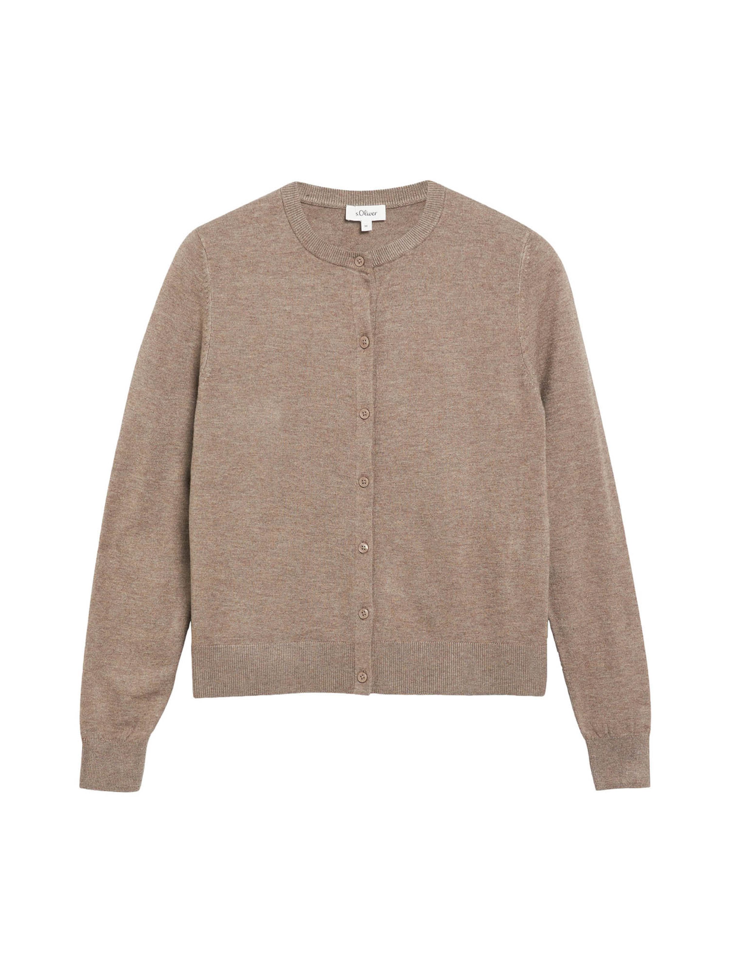 s.Oliver Strickjacke in Beige: Vorderseite