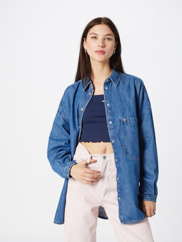 Tommy Jeans Blouse in Blauw: voorkant