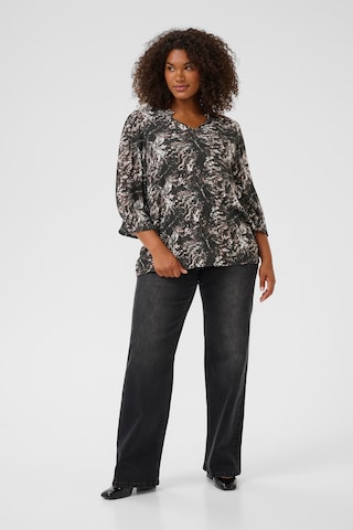 KAFFE CURVE Blouse 'Lunda Ami' in Zwart