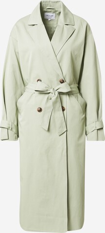 NA-KD Between-Seasons Coat 'Lisa & Lena' in Green: front