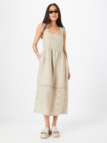 120% Lino Summer Dress in Beige