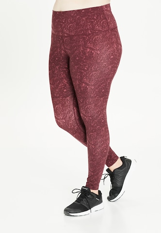 Q by Endurance Skinny Athletic Pants in Red: front