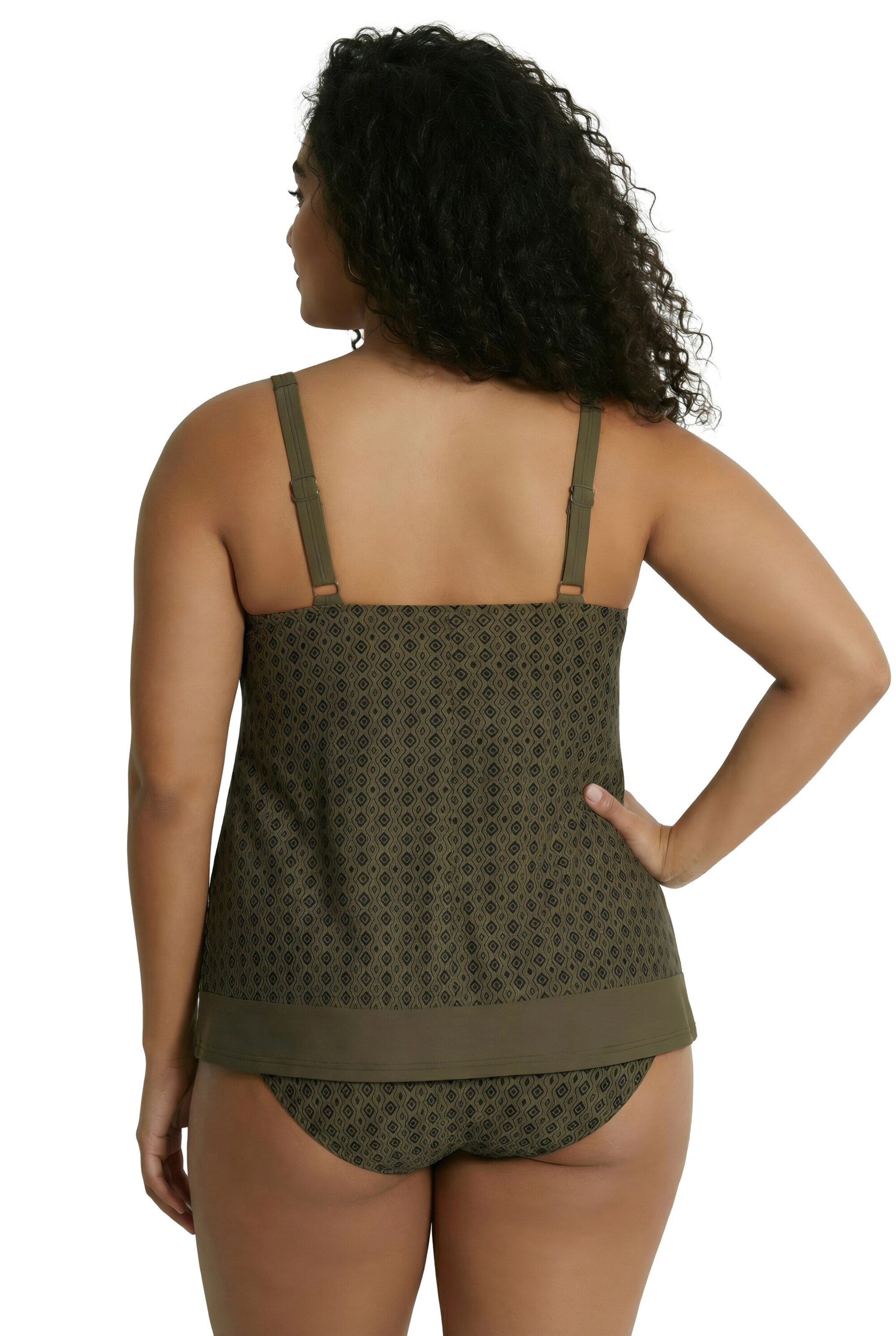 Ulla Popken Bustier Badpak in Groen