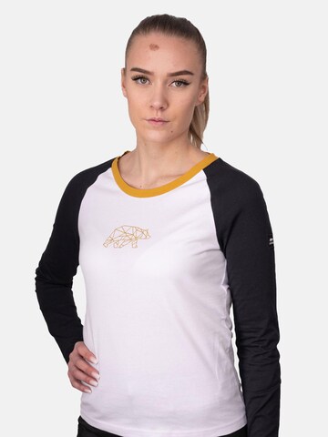 FORSBERG Sweatshirt 'zweifarbiger Longsleeve mit Brustlogo Damen' in Weiß