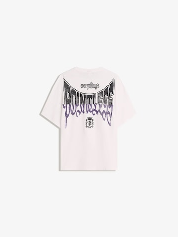 Maglietta 'POINTLESS' di Bershka in bianco