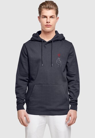 Merchcode Sweatshirt 'Heart' in Blau: Vorderseite