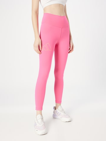ADIDAS PERFORMANCE - Skinny Pantalón deportivo 'Optime Hyperbright High-Rise' en lila: frente
