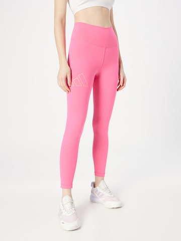 ADIDAS PERFORMANCE - Skinny Calças de desporto 'Optime Hyperbright High-Rise' em roxo: frente