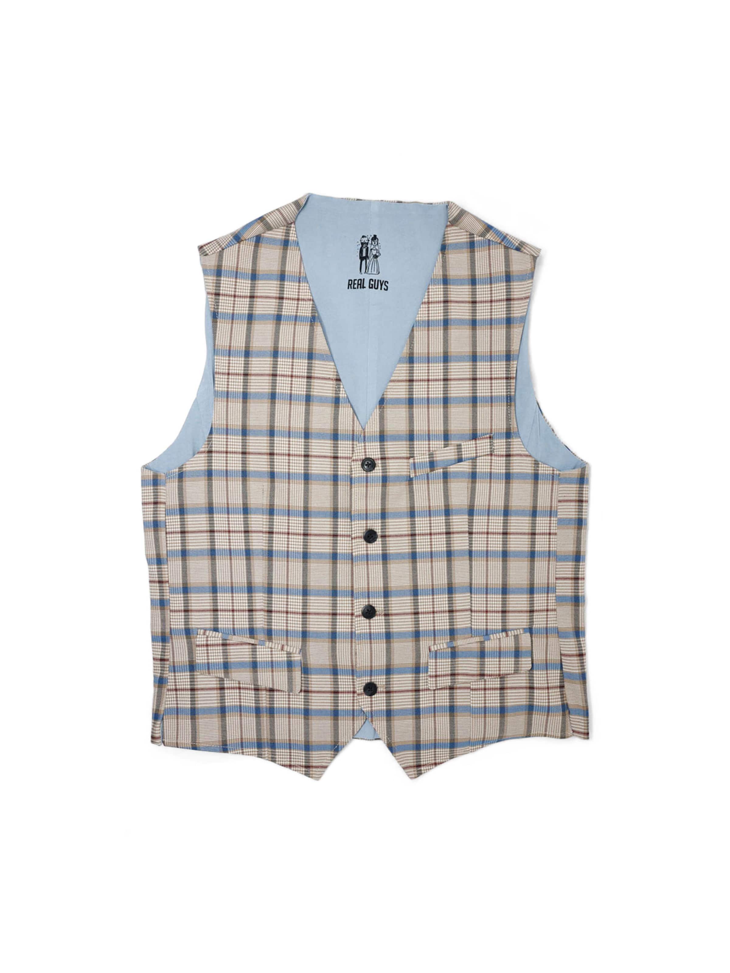 Real Guys Vest 'Set mit Fliege und Einstecktuch' in Beige: front