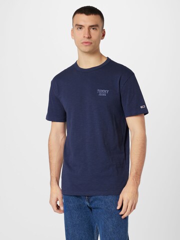 Tricou de la Tommy Jeans pe albastru: față