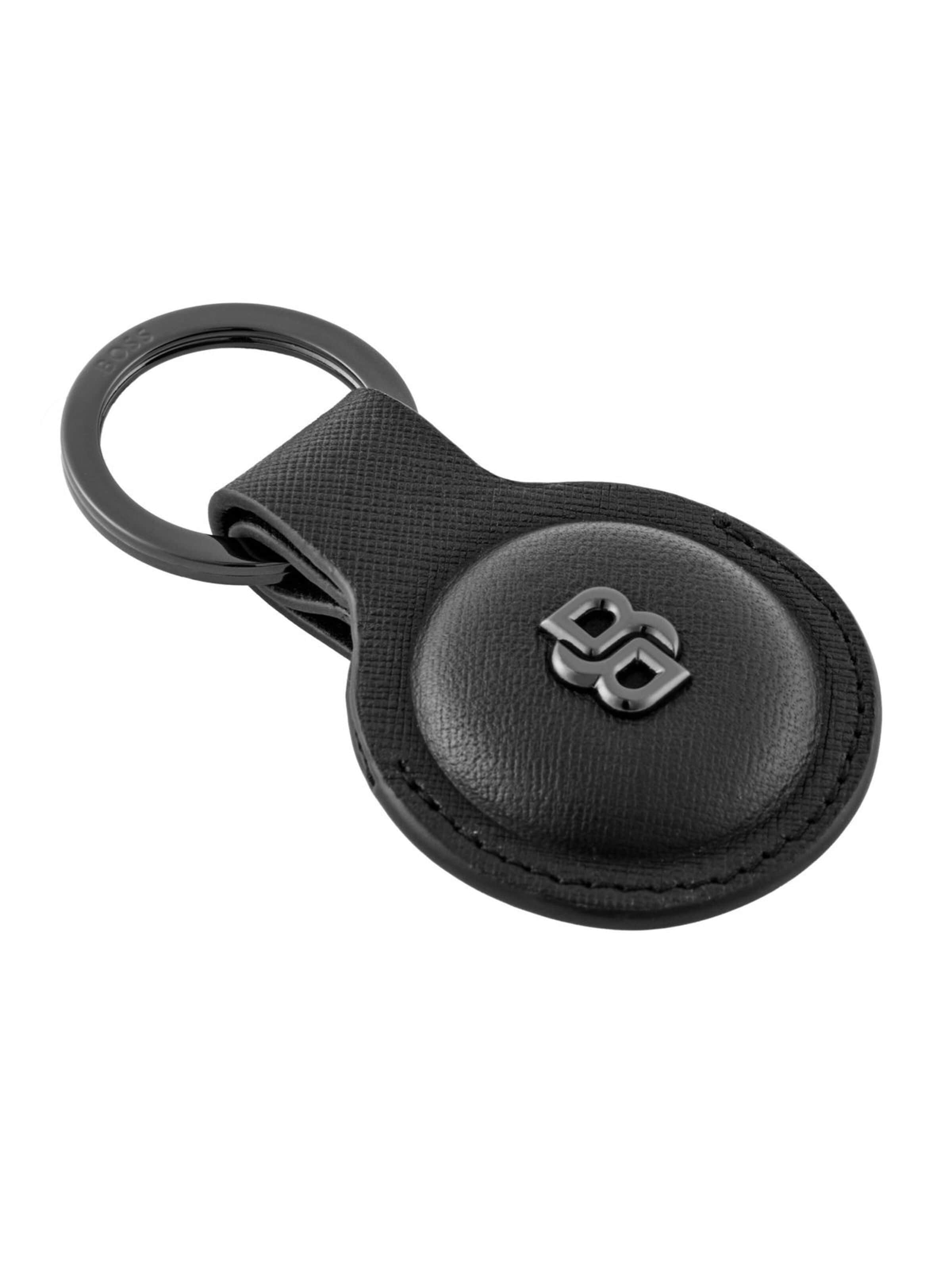 Porte-clés 'Key ring with AirTag holder Double B Saffiano' BOSS en gris
