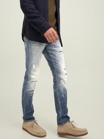 Coupe slim Jean 'JJIGlenn' JACK & JONES en bleu