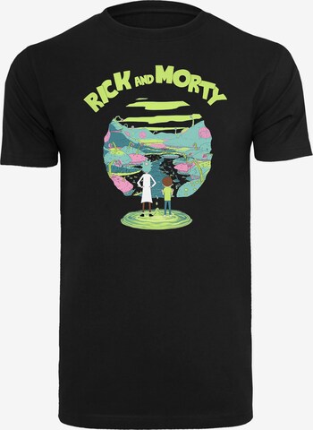 F4NT4STIC Shirt 'Rick and Morty Portal' in Black: front