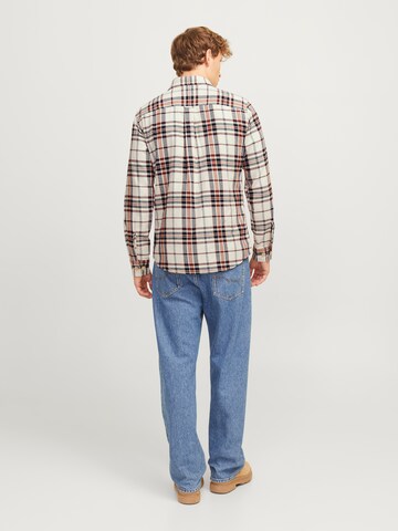 JACK & JONES Regular fit Button Up Shirt 'JJEDARREN' in Brown