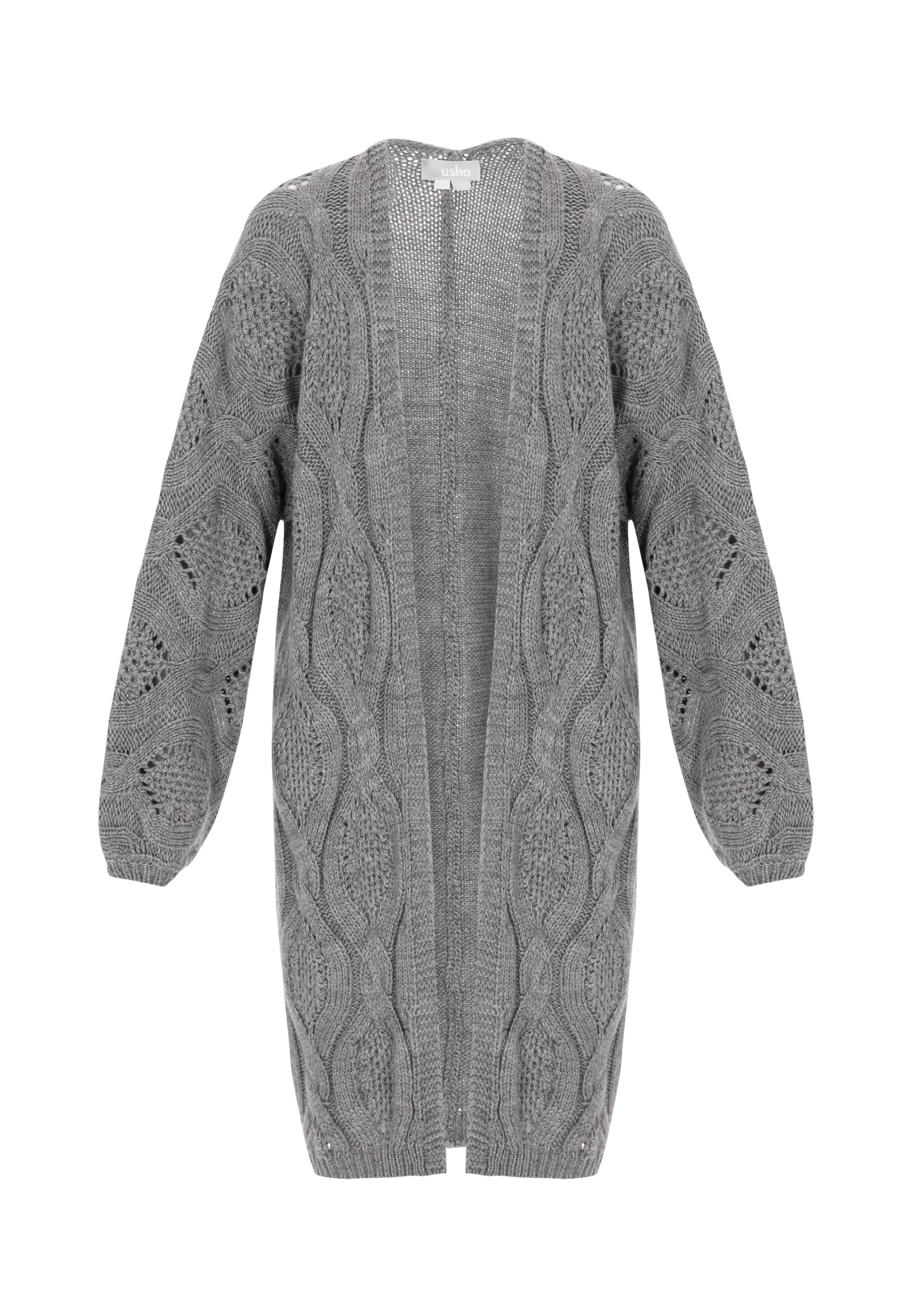 Usha Strickjacke in Grau: Vorderseite