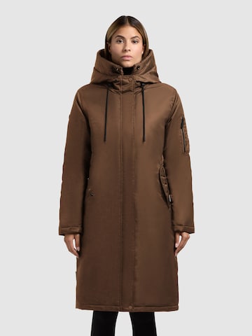 khujo Wintermantel 'Jilla' in Bruin: voorkant