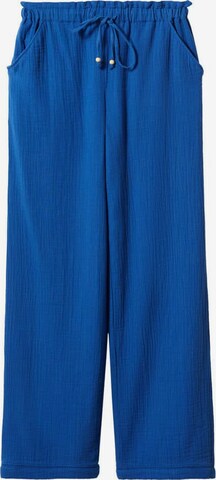 Wide Leg Pantalon 'Bambu' MANGO en bleu : devant
