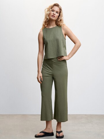 MANGO Široke hlačnice Hlače 'CINTIA' | zelena barva