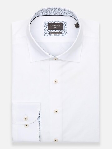 Slim fit Camicia business 'Firenze Sport Poplin Stretch Man Shirt White' di 7Camicie in bianco: frontale