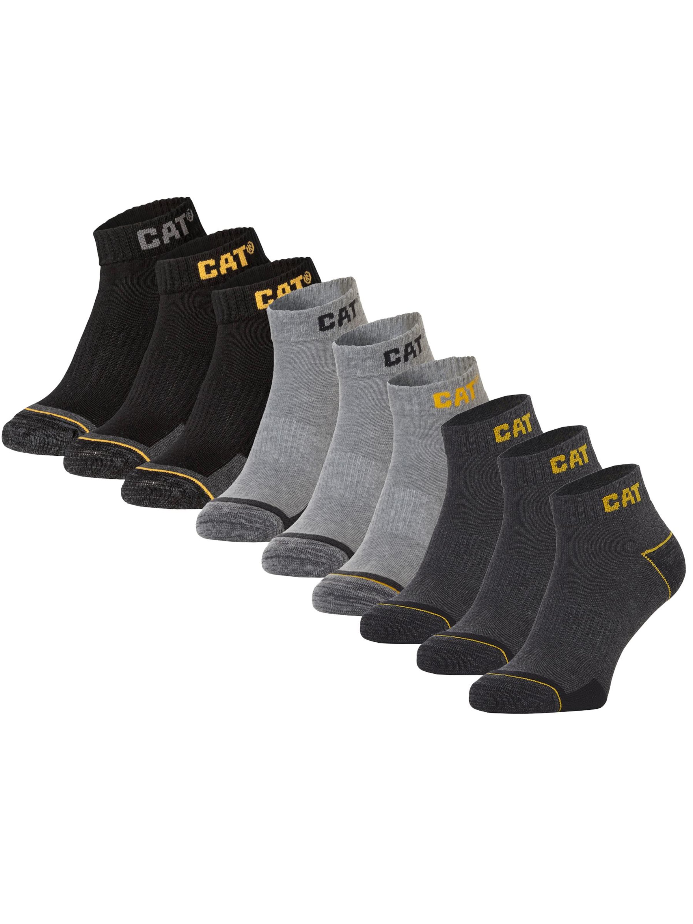 CATERPILLAR Enkelsokken 'CAT Enkelsokken Heren Work Sneakers 9-paar Korte Werksokken' in Grijs: voorkant