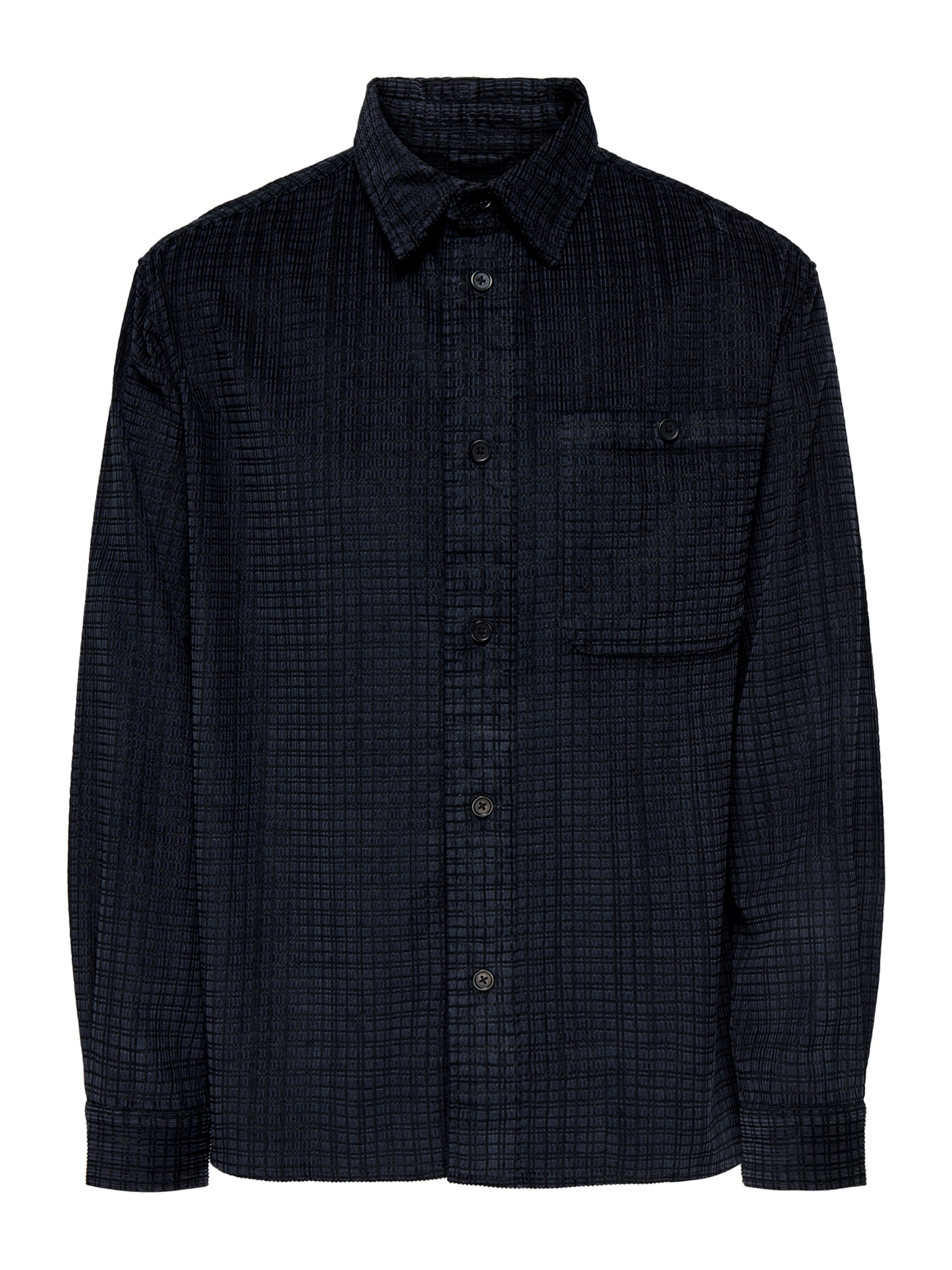 Only & Sons Comfort Fit Hemd 'ONSWaleed' in Schwarz: Vorderseite