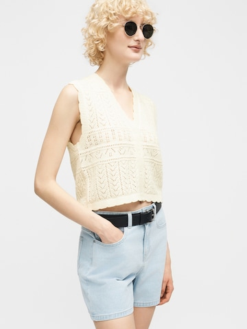 ONLY - Chaleco de punto en blanco