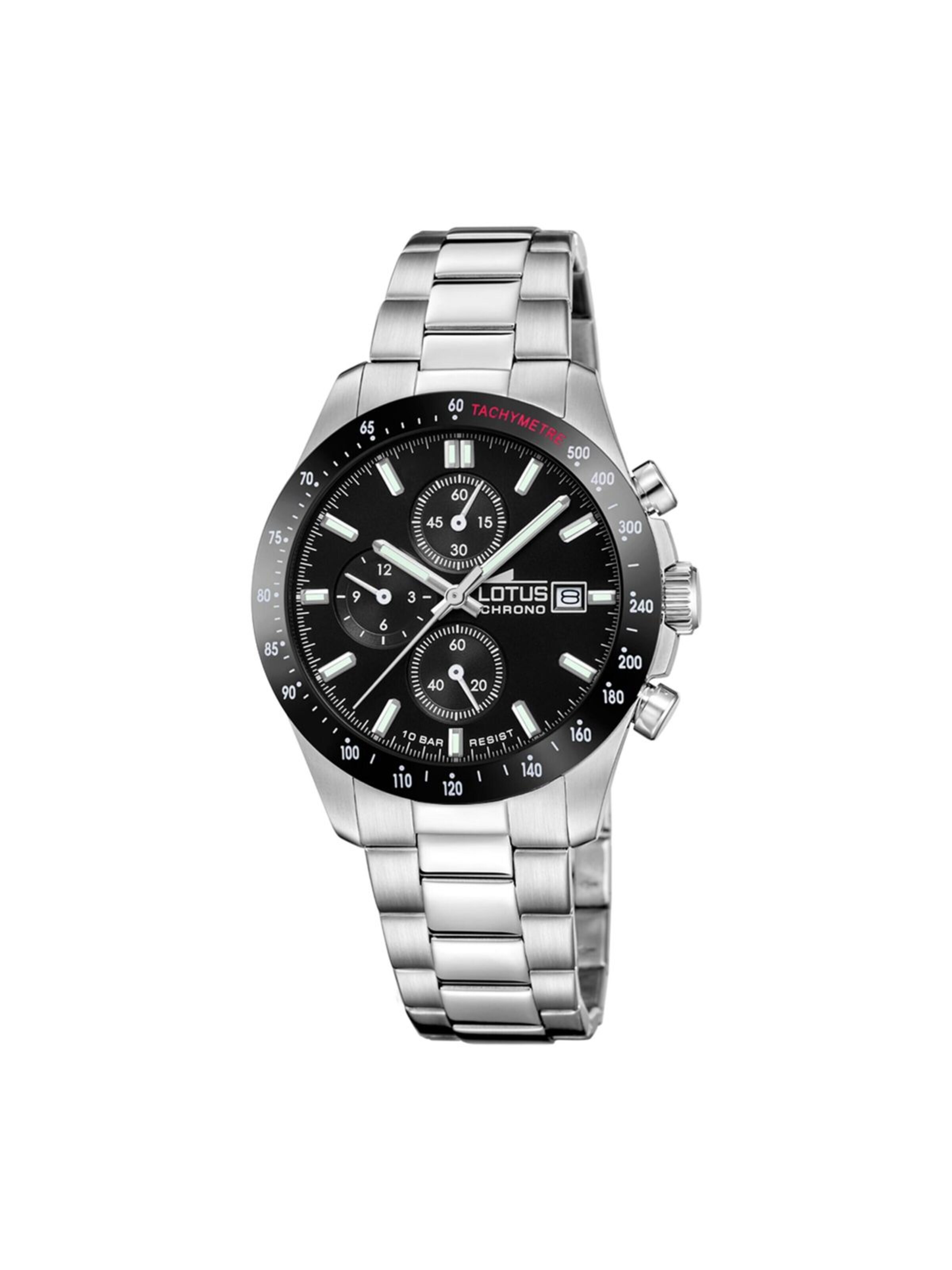 Lotus Analog Watch in Black: front