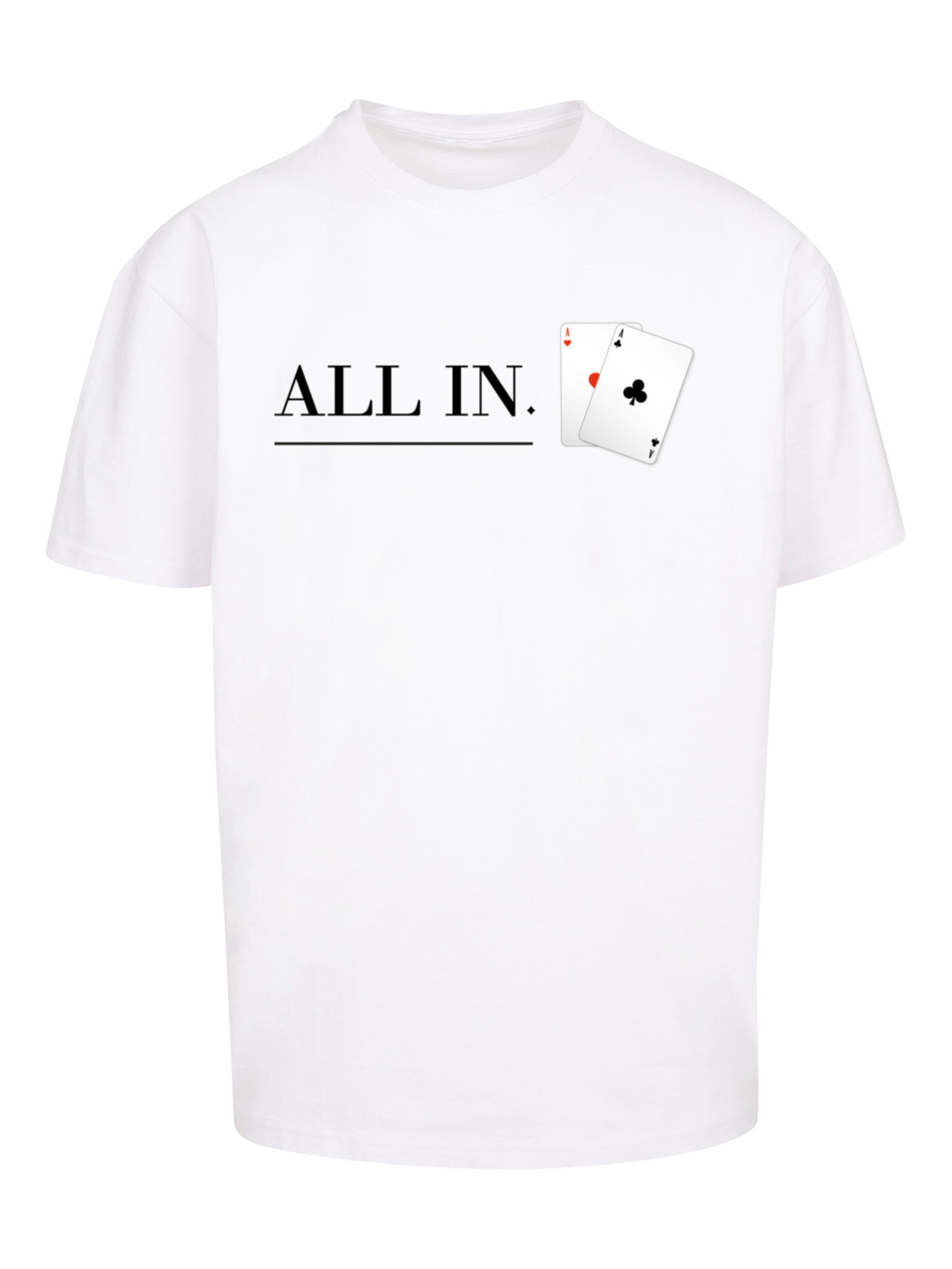 T-Shirt 'Poker All In Karten' F4NT4STIC en blanc : devant