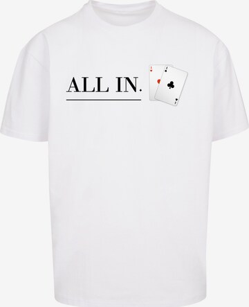 T-Shirt 'Poker All In Karten' F4NT4STIC en blanc : devant