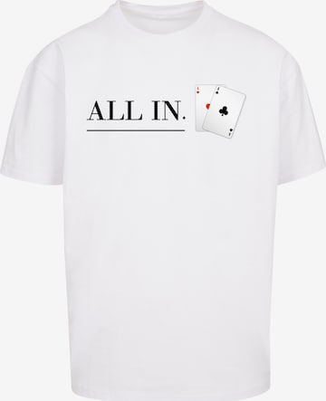 F4NT4STIC Shirt 'Poker All In Karten' in Wit: voorkant