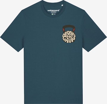 Watapparel Shirt ' No Pain, no Gain 01 ' in Blauw: voorkant