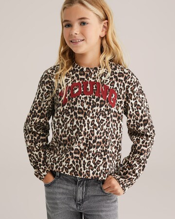 T-Shirt WE Fashion en marron : devant
