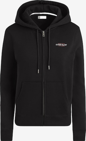 GUESS Sweatjacke in Schwarz: Vorderseite