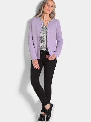 Goldner Gebreid vest in Lila