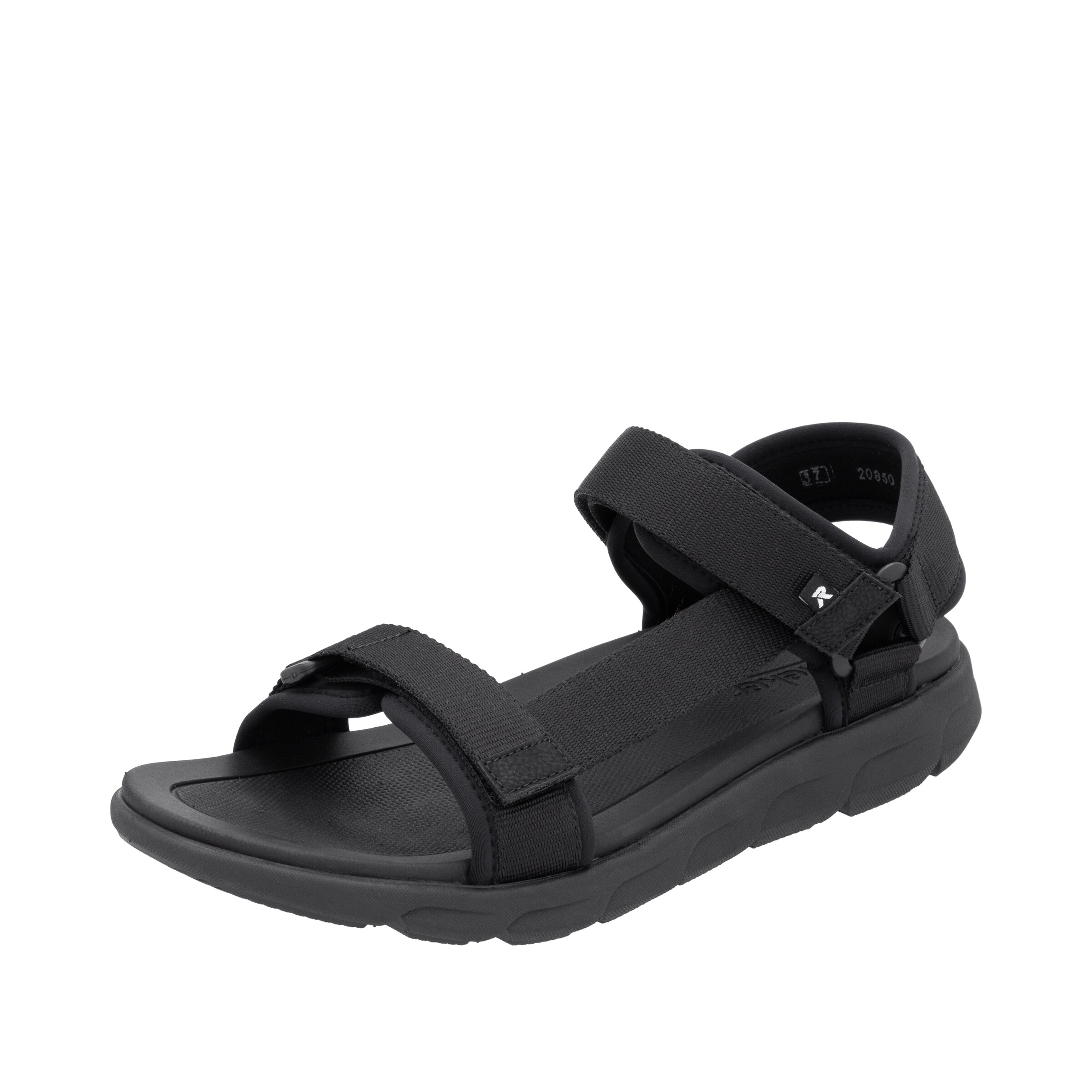 Sandales de randonnée Rieker Sport en noir : devant