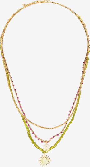 Pull&Bear Necklace in Gold / Light green / Pink, Item view