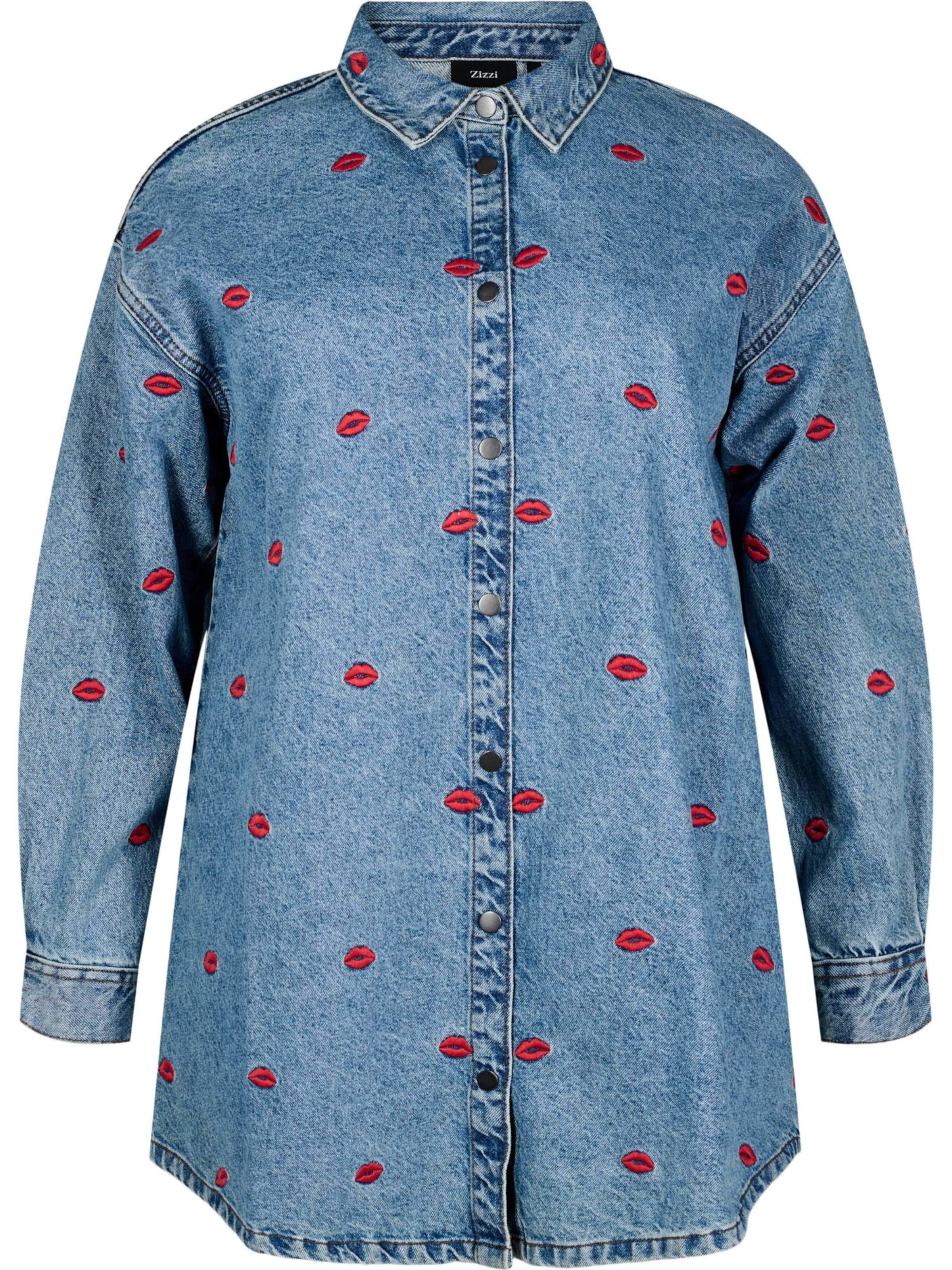 Zizzi Blúzka &#x27;FLOWER&#x27; - Modrá: predná strana