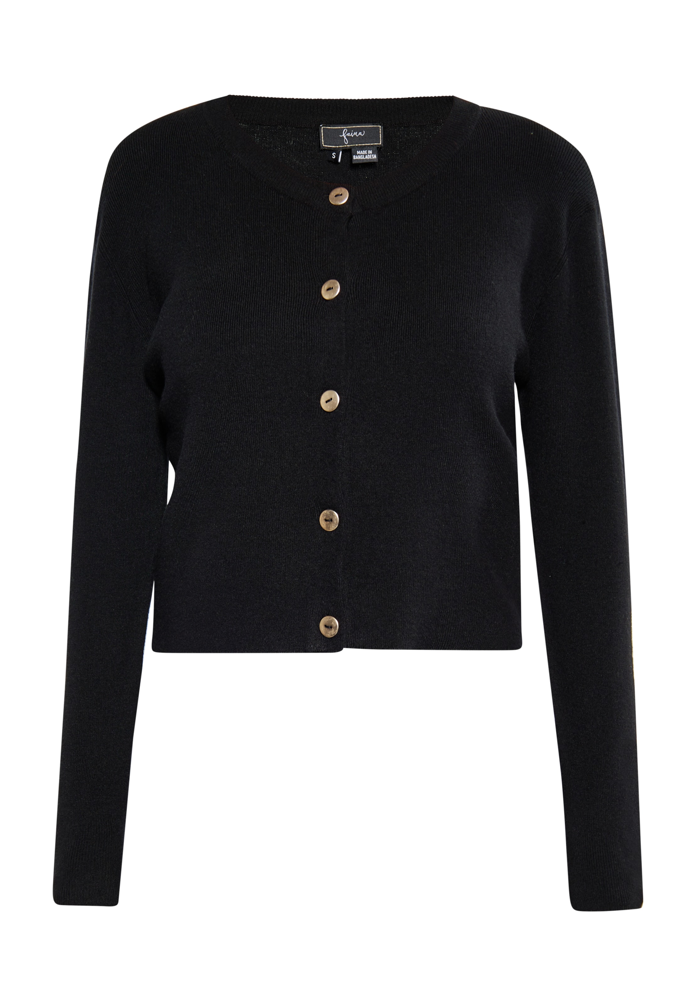 faina Gebreid vest in Zwart: voorkant