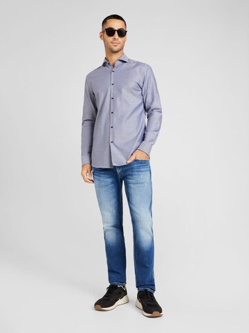 HUGO - Ajuste estrecho Camisa 'Kason' en azul