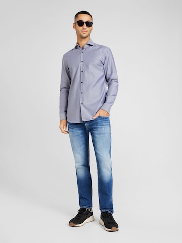 HUGO Slim fit Button Up Shirt 'Kason' in Blue