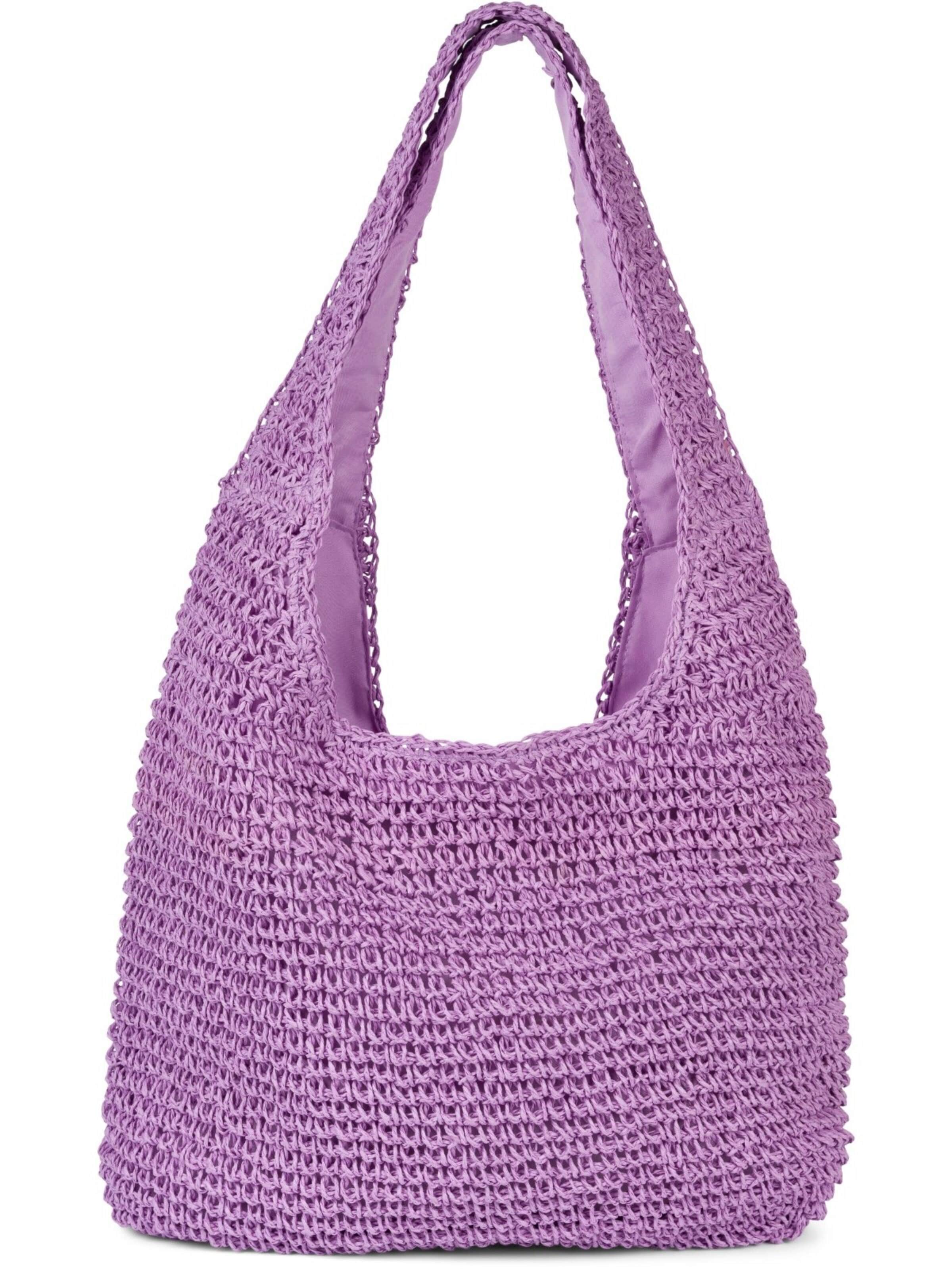styleBREAKER Shoulder bag 'Papierstroh Beuteltasche' in Purple: front