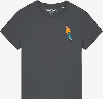 Watapparel Shirt ' Mädchen Auf Fahrrad ' in Grey: front