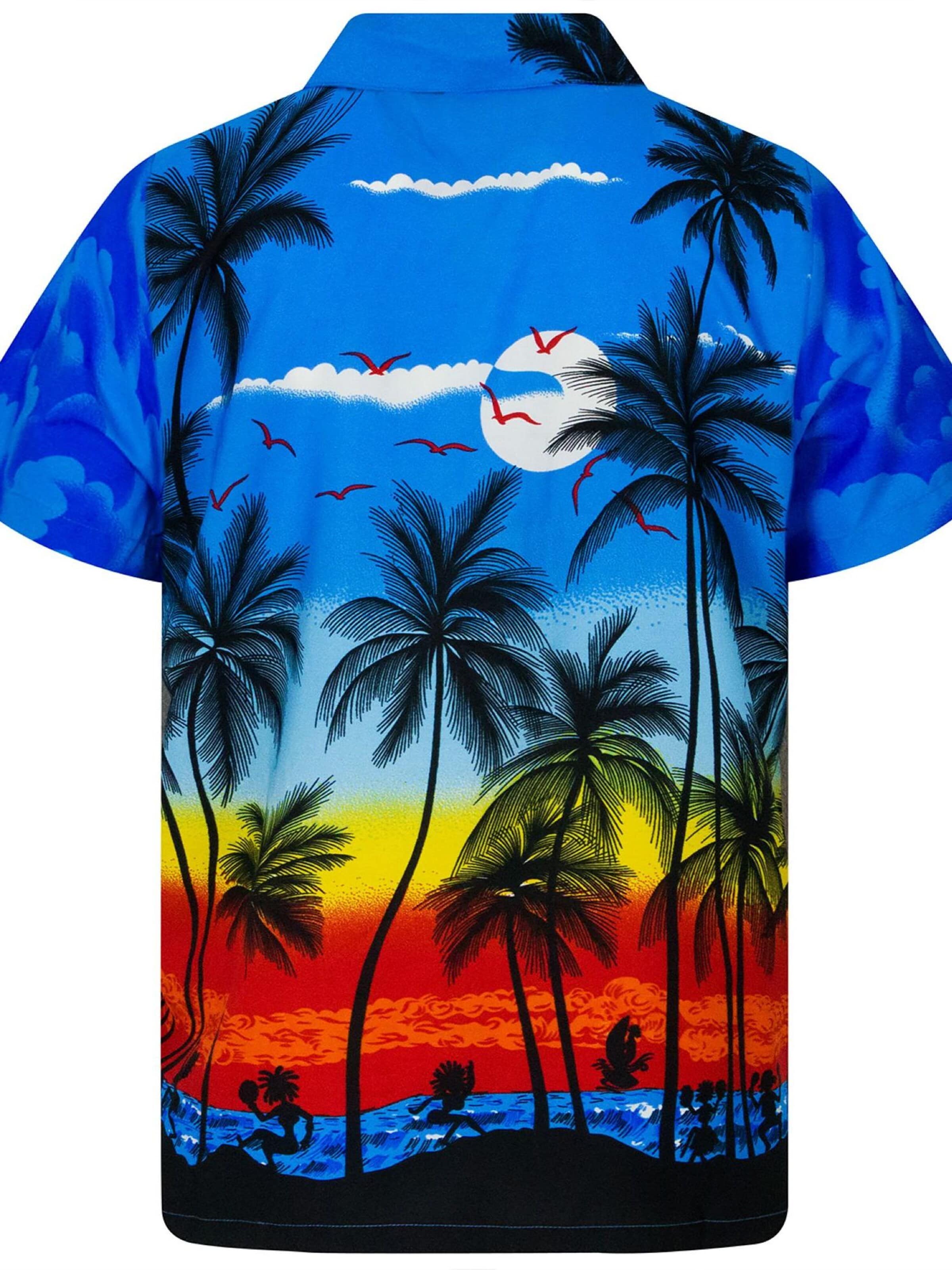 King Kameha Shirt 'Beach' in Blauw