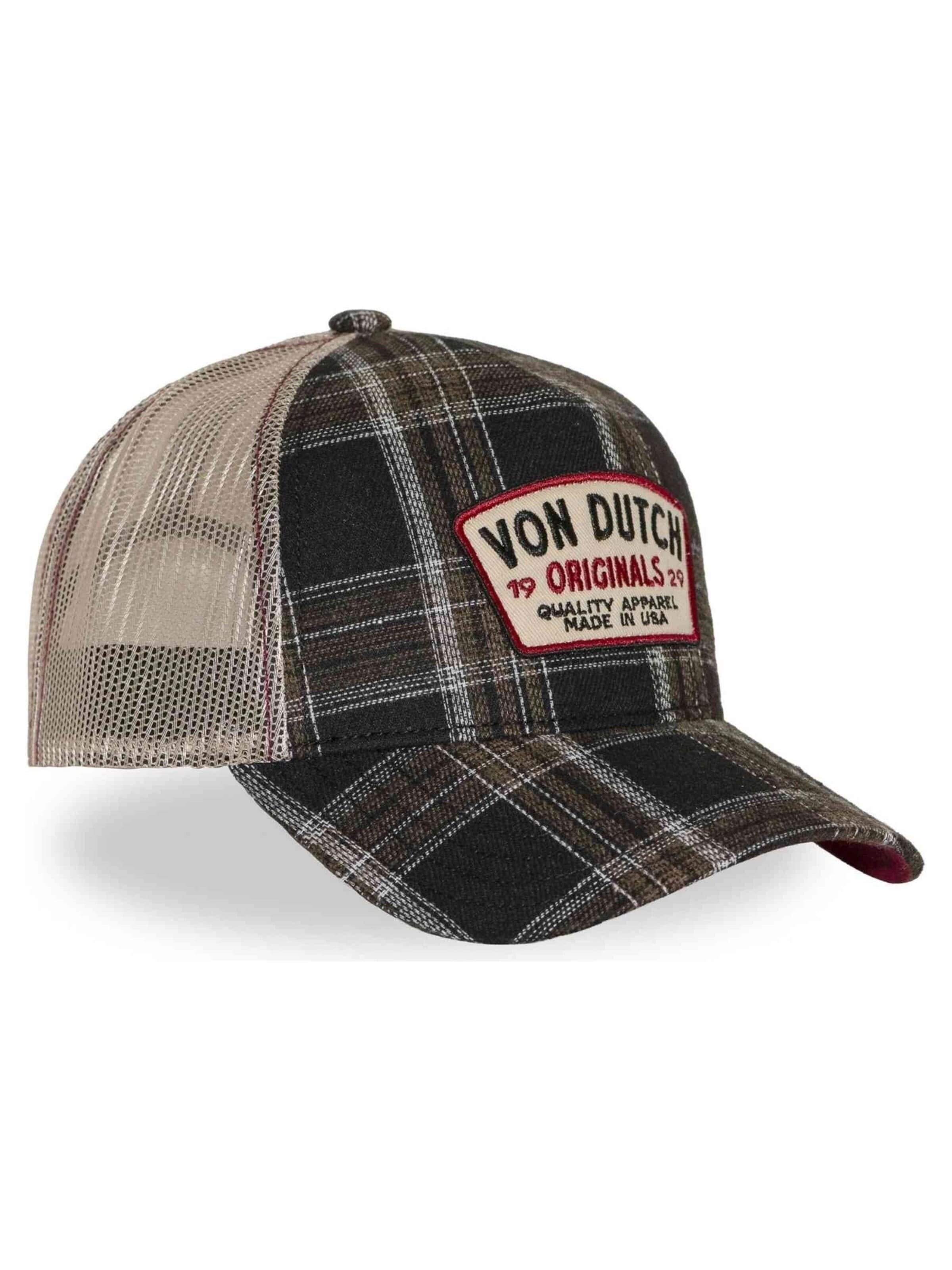 Von Dutch Kšiltovka 'Gorra von dutch negra cuadros car 10 trucker cap' – černá